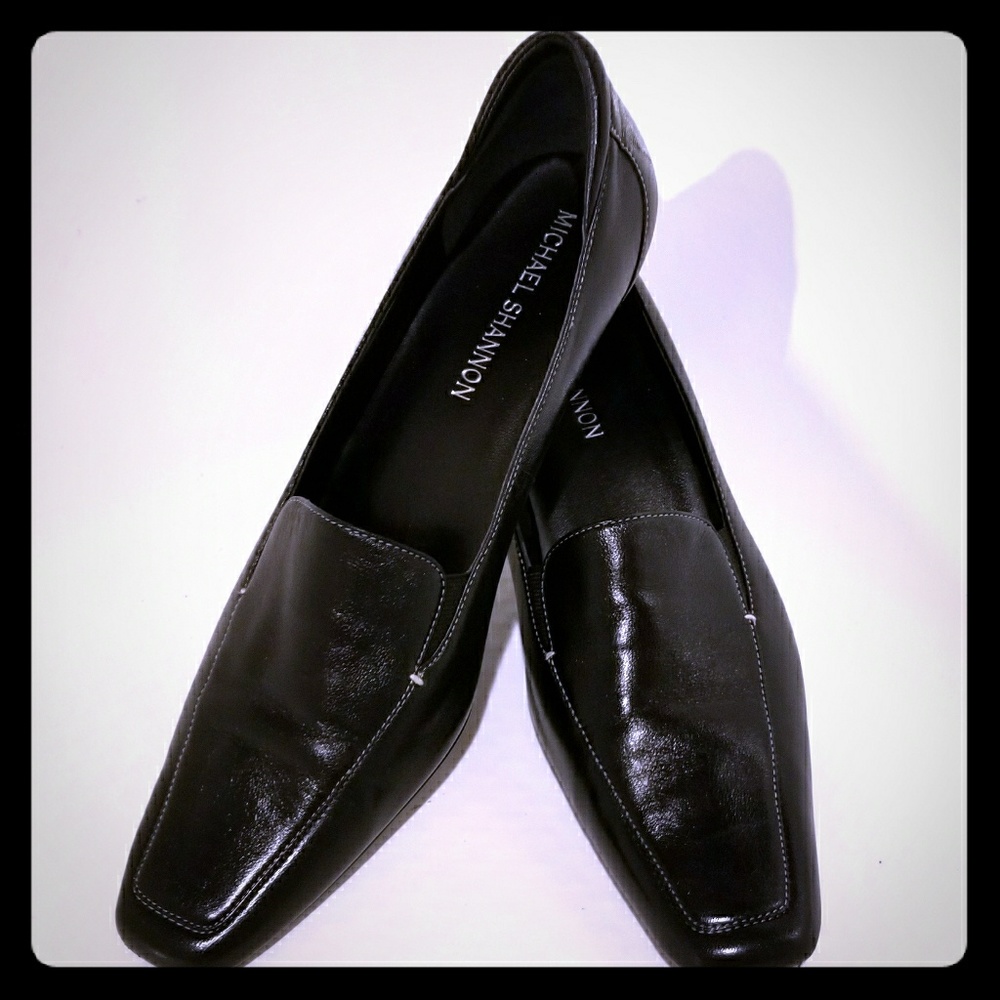 Michael Shannon Black  Leather Heels